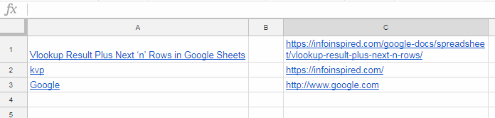 Extract URLs in Google Sheets