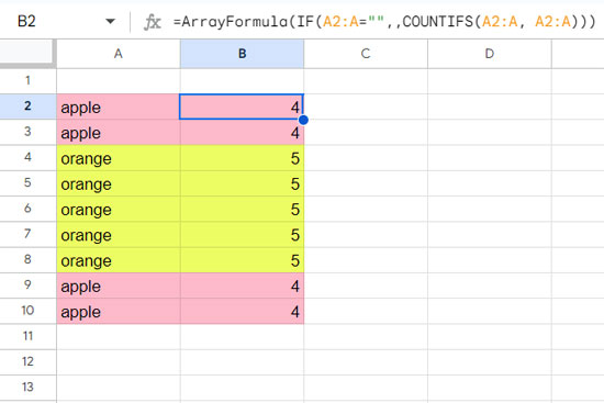 Specifying an Array in the Criteria Part of COUNTIFS