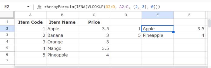 Removing Blank Cells at the Bottom of the VLOOKUP ARRAYFORMULA Output