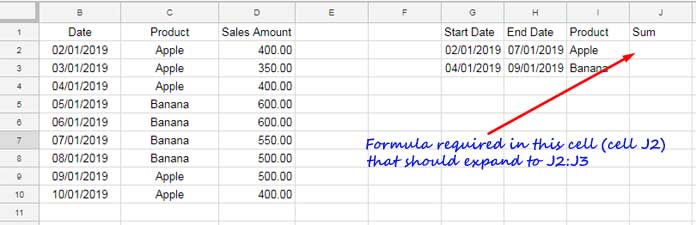 Non-Array Formula to Sum Date Ranges