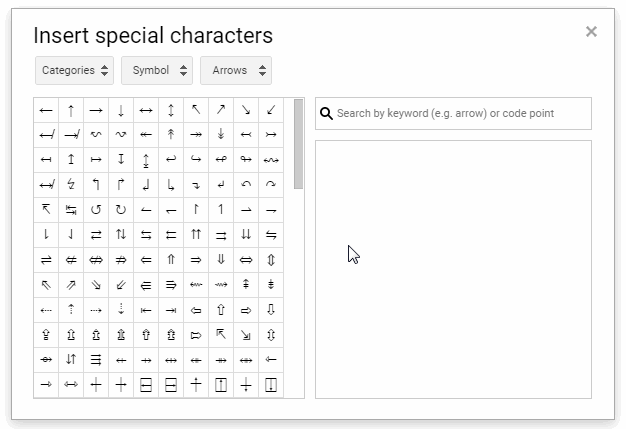 draw to search special character font