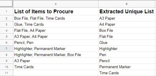 excel find duplicate values in column with comma