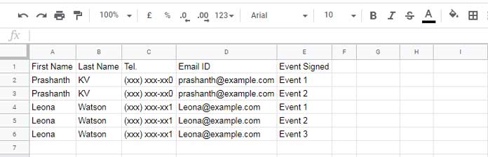 unstack multiple event signup