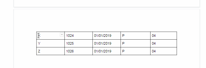 Manually Insert Header in Google Docs Table