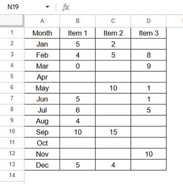 Sample data for vertical flipping