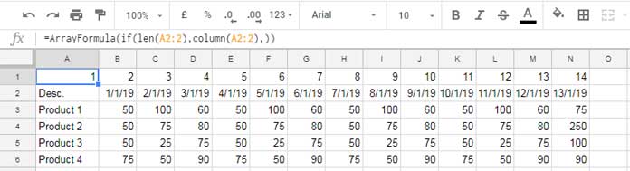 limit up to the last column with value