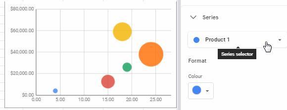 How to change the bubble color in Google Sheets Bubble chart