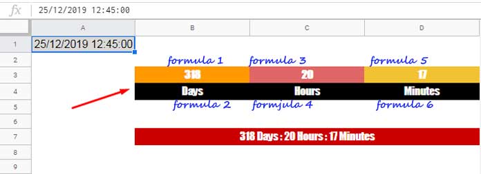 Countdown Timer Built-in Functions in Google Sheets