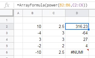 Negative Base causes NUM Error in Power function