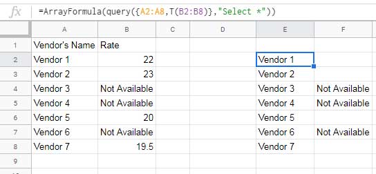 The use of the T formula in Query