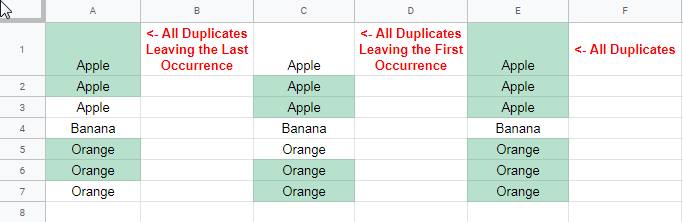 google sheets highlight duplicates in column