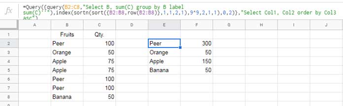 Two column - grouping without sorting