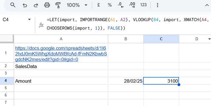 Example of a dynamic return column in VLOOKUP IMPORTRANGE