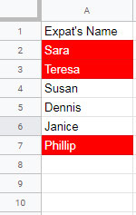 Highlight values in Sheet2 that match values in Sheet1