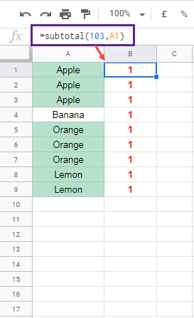 skip hidden rows in highlighting