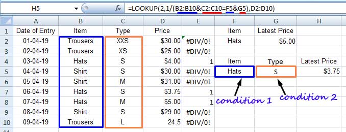 Multiple Search Keys in LOOKUP Function