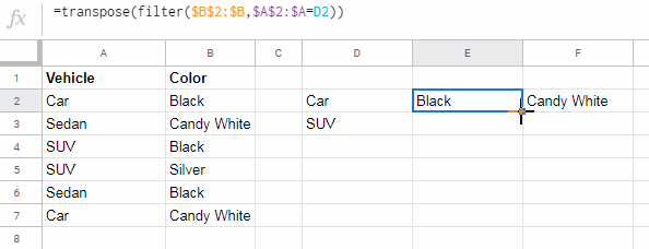 Filter formula replacing Vlookup formula in Sheets