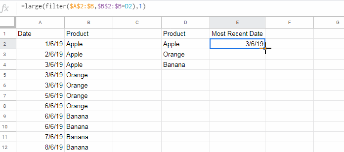 Extract the Largest Date in Each Group - Non Array