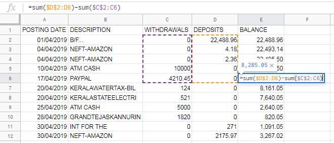 Running Balance Excel Template Classles Democracy 5939