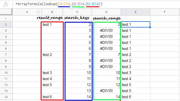 Virtual search keys and search range in Lookup