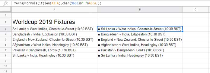 How To Bullet In Google Sheets