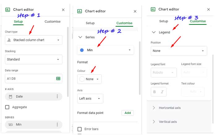 Settings in chart editor - temperature high and low