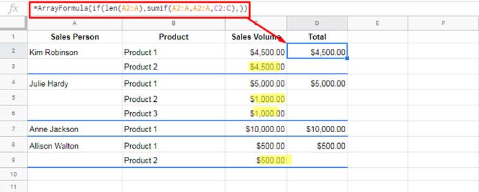 SUMIF skips sum_range cells if range contains blank