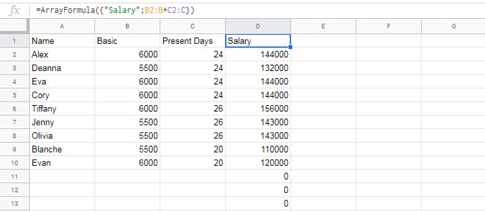 Add Field Label to the First Row of a Single Column ArrayFormula