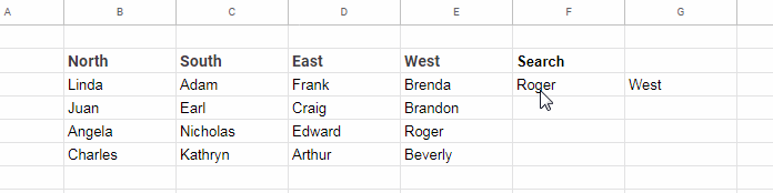 Search a key in an entire table and find its header