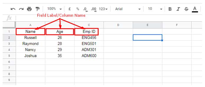 column-heading-column-label-column-name-field-field-label