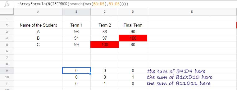 Sum a matrix in Google Sheets