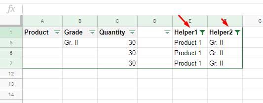 Helper Group and Subgroup Columns for Filtering