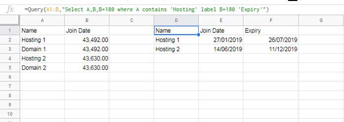 Add n days to the dates in a column in Query