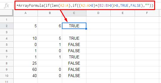 AND Function in Expanding Array in Sheets