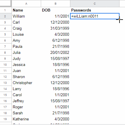 How to Generate a List of Passwords in Google Sheets