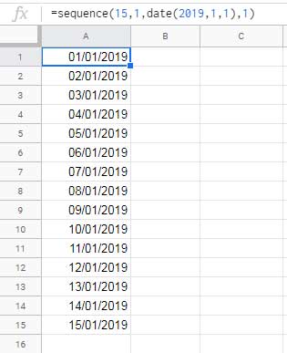 Date in Sequence Function as Start Number