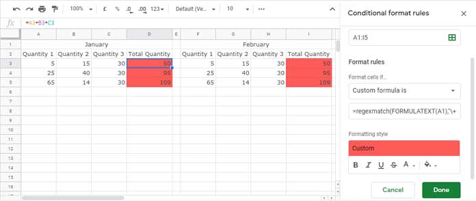 Highlight Cells Containing Operator Based Formulas in Google Sheets