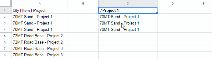 Matches Operator Criterion from a Cell in Query