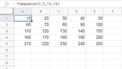Sequence Formula - Multi-Column Output