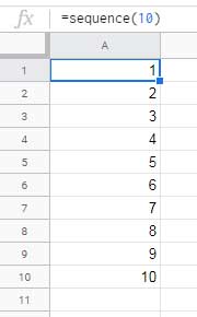 How to use SEQUENCE Function in Google Sheets