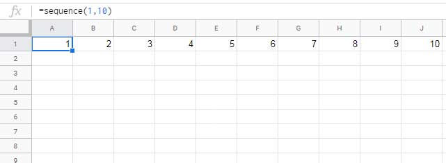 Sequence Formula - Column Output