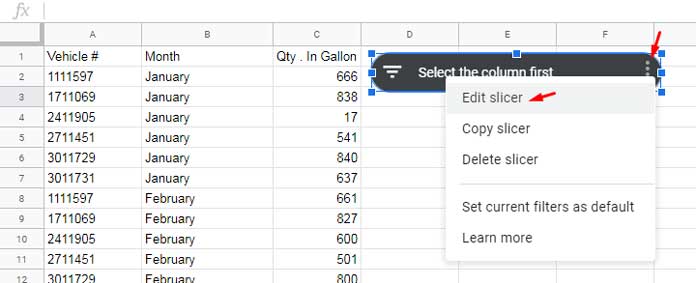 Adding Slicer to a Dataset