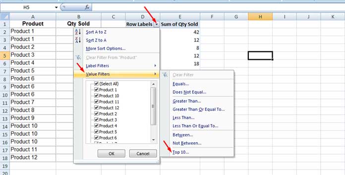 excel pivot chart chart filter