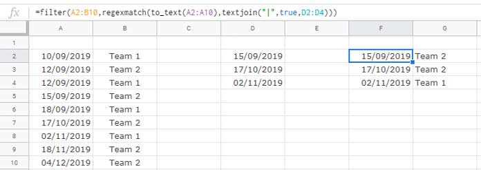 Filtering Matching Multiple Dates Using Regular Expression