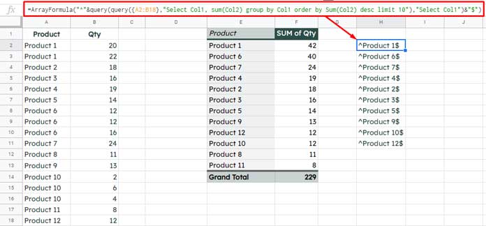 Coding of Pivot Filter Custom Formula - 2