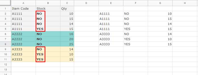 Filter Groups that Match at Least One Condition in Sheets