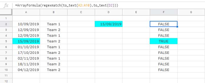 Regexmatch Formula to Match a Single Date