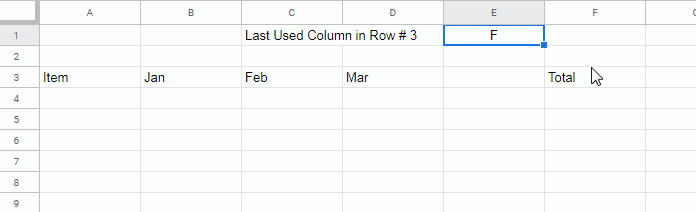Finding Column Letter of Last Used Column in a Row