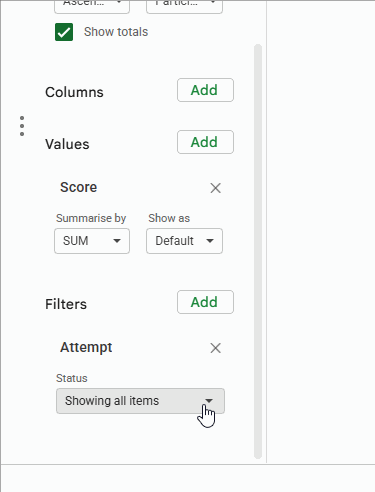 Applying a REGEXMATCH custom formula to filter multiple values in a Google Sheets Pivot Table