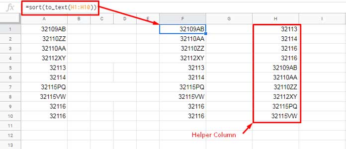 how do i number a column in numerical order in google docs